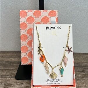 Piper K | Ocean Motif Charm Necklace 🐟⭐️🦀